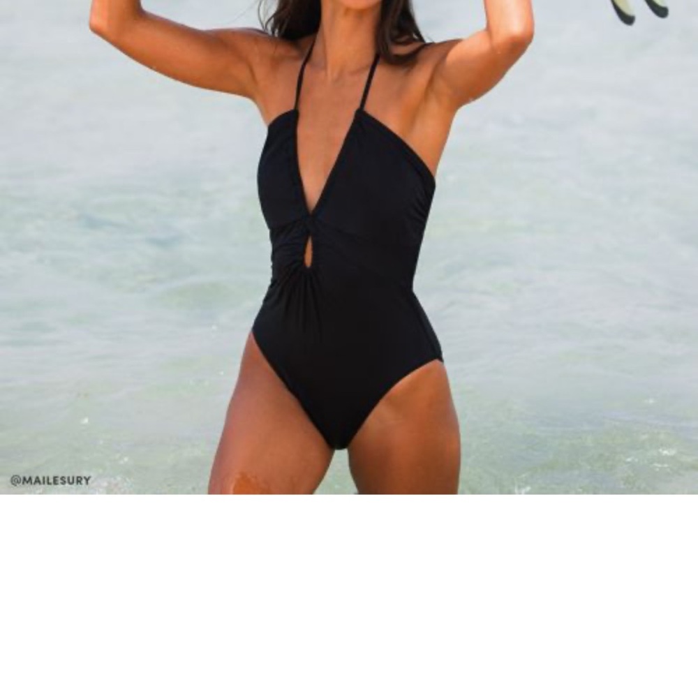 Lands' End Elegant Black One Piece Swimsuit